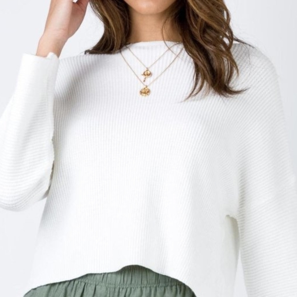 Princess Polly White Bell-Sleeved Sweater
